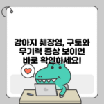 강아지 췌장염, 구토와 무기력 증상 보이면 바로 확인하세요!